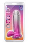 Żelowe dildo penis z jądrami na przyssawce różowy 15 cm