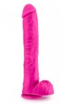 Gigantyczne różowe  dildo z jądrami penetrator waginy 35,5 cm