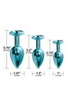 Nixie metal butt plug trainer set, blue metallic
