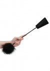 Ouch! Crop with feather - black