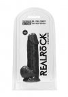Czarne dildo z jądrami na przyssawce 21,6 cm