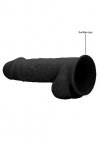 Czarne dildo z jądrami na przyssawce 21,6 cm