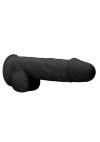Czarne dildo z jądrami na przyssawce 21,6 cm