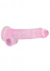 Realistyczny penis na przyssawce dildo różowy 20 cm