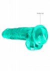 Realistyczne żelowe dildo penis na przyssawce zielony 20 cm