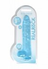 Realistyczne żelowe dildo penis na przyssawce niebieski 23 cm