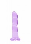 Dildo analne z wypustkami na przyssawce fioletowe 17,8 cm