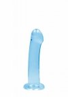 Realistyczne dildo analne na przyssawce niebieskie 17,8 cm