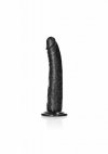Smukły penis dildo na mocnej przyssawce  czarny 20 cm
