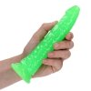Dildo świecące w ciemności na przyssawce zielony 18 cm