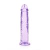 Żelowy realistyczny penis dildo z przyssawką bez jąder fioletowy 20cm