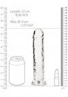 Żelowy realistyczny penis dildo z przyssawką bez jąder przezroczysty 20cm