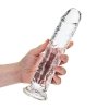 Żelowy realistyczny penis dildo z przyssawką bez jąder przezroczysty 23cm