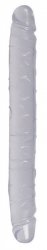 Podwójne żelowe dildo przeźroczyste 34 cm