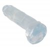 Dildo żelowe na przyssawce penis z jądrami 22 cm