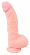 Realistyczne żylaste dildo z jądrami penis na przyssawce 20 cm