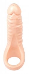 Realistyczna nakładka do podwójnej penetracji z pierścieniem dildo anal