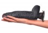 Realistyczny wibrator na przyssawce z jądrami czarny 23 cm