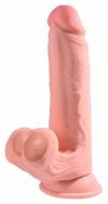 Miękkie realistyczne dildo z żyłami na przyssawce 23 cm 