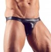 Błyszczące seksowne jockstrapy męskie wetlook czarne Men´s Jock M