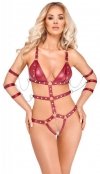 Uwodzicielskie body harness Bad Kitty Strap Body red L