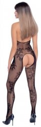 Kuszący erotyczny bodystocking z dziurką S-L