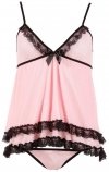 Różowa seksowna koszulka babydoll Cottelli S