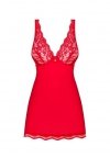 Obsessive koszulka nocna Luvae babydoll i stringi czerwona  S/M