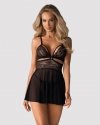 Obsessive koszulka nocna 838-BAB-1 babydoll i stringi czarna XXL