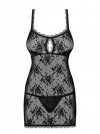 Obsessive koszulka nocna Behindy babydoll i stringi czarne  S/M