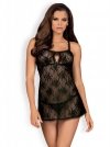 Obsessive koszulka nocna Behindy babydoll i stringi czarne L/XL