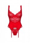 Seksowna czerwona bielizna Amor Cherris gorset i stringi L/XL