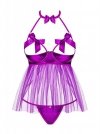 Obsessive koszulka nocna Delishya babydoll i stringi fioletowa L/XL