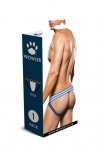 Męskie jockstrapy majtki odkryte pośladki Prowler biało-niebieskie jock XXL