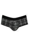 Męskie jockstrapy odkryte pośladki bokserki szara krata Balance jock strap XL