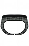 Męskie jockstrapy odkryte pośladki bokserki szara krata Balance jock strap XXL