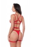 Uwodzicielska czerwona bielizna Aubrey harness XL/XL