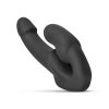 Dopochwowy Strapon podwójne dildo dla lesbijek czarny penis 22 cm