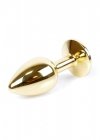 Korek analny z diamentem Jewellery Gold PLUG- Pink