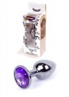 Korek analny z kryształem Jewellery Dark Silver PLUG- Purple