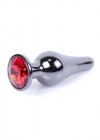 Korek analny z diamentem Jewellery Dark Silver BUTT PLUG- Red