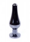 Szary korek analny z diamentem Jewellery Dark Silver BUTT PLUG- Purple