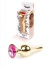 Złoty korek analny z diamentem Jewellery Gold BUTT PLUG- Pink