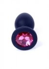 Silikonowy korek analny diament Jewellery Black Small- Pink Diamond