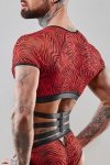 Męski krótki top chippendales z krótkimi rękawami - L