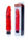 Mocny wibrator żelowy jak prawdziwy penis czerwony 22 cm