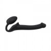 Dopochwowy Strapon dildo jajeczko podwójna przyjemność czarny 17 cm