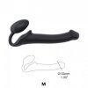 Dopochwowy Strapon dildo jajeczko podwójna przyjemność czarny 18 cm