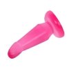 Dildo analne na przyssawce elastyczne różowe krzywe