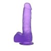 Dildo realne żelowe z jądrami na przyssawce błękietne 19 cm